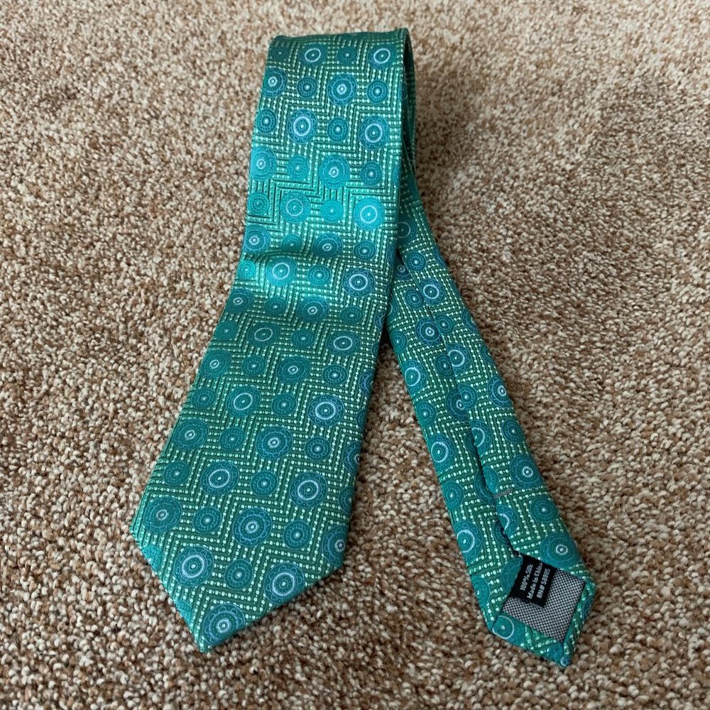 Rochester green silk tie